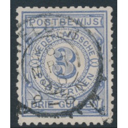 NETHERLANDS - 1884 3G blue Postbewijszegel, used – NVPH # PW4