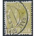 NETHERLANDS - 1925 25c olive-green Queen, no watermark, coil perf. two sides, used – NVPH # R14