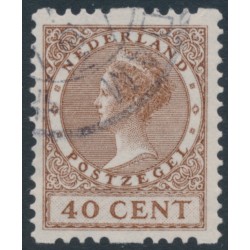 NETHERLANDS - 1925 40c brown Queen, no watermark, coil perf. two sides, used – NVPH # R16