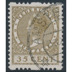 NETHERLANDS - 1926 35c brown Queen, rings watermark, coil perf. two sides, used – NVPH # R30