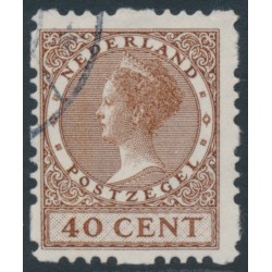 NETHERLANDS - 1928 40c brown Queen, rings watermark, coil perf. four sides, used – NVPH # R54
