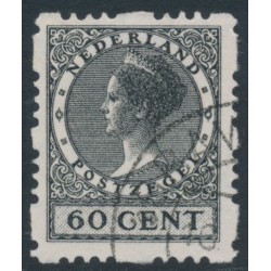 NETHERLANDS - 1934 60c black Queen, rings watermark, coil perf. four sides, used – NVPH # R56