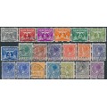 NETHERLANDS - 1928 ½c to 30c coil perf. (minus 12½c rose) short set of 20, used – NVPH # R33-R45 + R47-R53