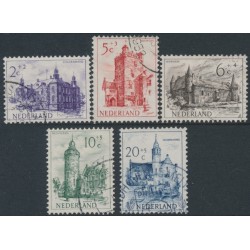 NETHERLANDS - 1951 Summer Stamps (Castles) set of 5, used – NVPH # 568-572