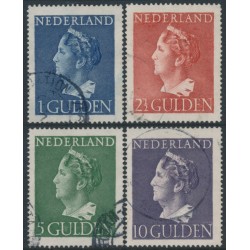 NETHERLANDS - 1946 1G to 10G Queen Wilhelmina set of 4, used – NVPH # 346-349
