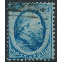NETHERLANDS - 1864 5c deep blue King Willem III (Haarlem printing), used – NVPH # 4BII