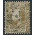 NETHERLANDS - 1867 50c gold King Willem III, type II, perf. 12¾:11¾, used – NVPH # 12IIA