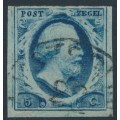 NETHERLANDS - 1852 5c deep blue King Willem III, imperforate, plate III, used – NVPH # 1i