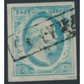 NETHERLANDS - 1852 5c pale blue King Willem III, imperforate, plate VI, used – NVPH # 1q