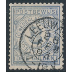 NETHERLANDS - 1884 3G blue Postbewijszegel, used – NVPH # PW4