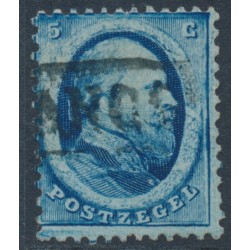 NETHERLANDS - 1864 5c deep blue King Willem III (Haarlem printing), used – NVPH # 4BII