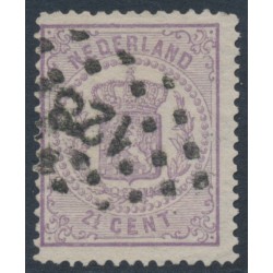 NETHERLANDS - 1870 2½c violet Coat of Arms, perf. 13¼:13¼ (large holes), used – NVPH # 18D