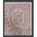 NETHERLANDS - 1870 2½c purple Coat of Arms, perf. 13¼:13¼ (large holes), used – NVPH # 18Da