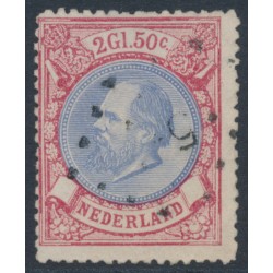 NETHERLANDS - 1872 2.50G red/ultramarine King Willem III, used – NVPH # 29