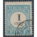 NETHERLANDS - 1888 1c blue/black Postage Due, perf. 12½:12½, type I, used – NVPH # P3D