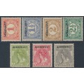 NETHERLANDS - 1913 1c to 10c ARMENWET overprints in black set of 7, MH – NVPH # D1-D7