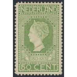 NETHERLANDS - 1913 50c yellow-green Jubilee, perf. 11½:11½, MH – NVPH # 97B