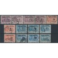 NETHERLANDS - 1907 ½c to 1G PORTZEGEL overprints set of 13, used – NVPH # P31-P43