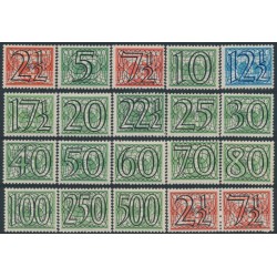 NETHERLANDS - 1940 2½c to 500c Numeral set of 18, MH – NVPH # 356-373+356b
