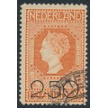 NETHERLANDS - 1920 2.50G on 10G red-orange Queen Wilhelmina, used – NVPH # 105