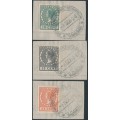 NETHERLANDS - 1924 Queen Wilhelmina, exhibition issue set of 3, used – NVPH # 136-138