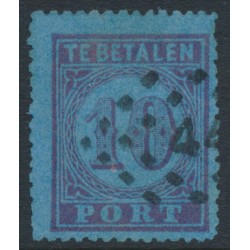 NETHERLANDS - 1870 10c carmine on blue Postage Due, perf. 13¾, used – NVPH # P2A