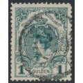 NETHERLANDS - 1898 1G blue-green Wilhelmina (type I), perf. 11½:11, used – NVPH # 49