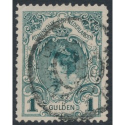 NETHERLANDS - 1898 1G blue-green Wilhelmina (type I), perf. 11½:11, used – NVPH # 49