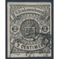 LUXEMBOURG - 1860 2c black Coat of Arms, imperforate, used – Michel # 4