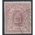 LUXEMBOURG - 1871 30c purple-red Coat of Arms, coloured roulette, used – Michel # 21
