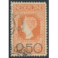 NETHERLANDS - 1920 2.50G on 10G red-orange Queen Wilhelmina, used – NVPH # 105