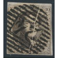 BELGIUM - 1851 10c brown King Leopold I in medallion, pre-print paper fold, used – Michel # 3By