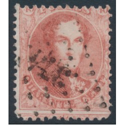 BELGIUM - 1863 40c red King Leopold I in medallion, perf. 12½:13½, used – Michel # 13B