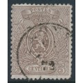 BELGIUM - 1866 5c brown Coat of Arms, perf. 14½:14, used – Michel # 22Aa