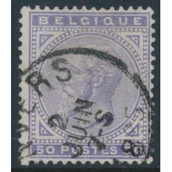 BELGIUM - 1883 50c violet King Leopold II, used – Michel # 38