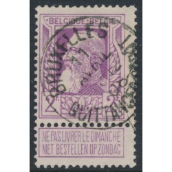 BELGIUM - 1905 2Fr violet Anniversary of Independence with tab, used – Michel # 77