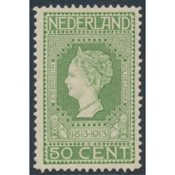 NETHERLANDS - 1913 50c yellow-green Jubilee, perf. 11½:11½, MH – NVPH # 97B