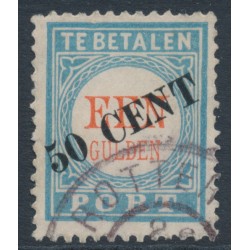 NETHERLANDS - 1906 50c on 1Gld light blue/red Postage Due, type III, used – NVPH # P28III
