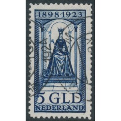 NETHERLANDS - 1923 5Gld deep blue Queen Wilhelmina Jubilee, used – NVPH # 131