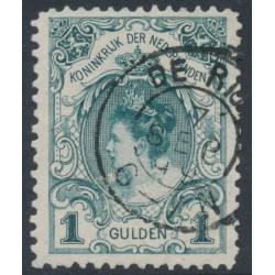 NETHERLANDS - 1898 1G blue-green Wilhelmina (type I), perf. 11½:11, used – NVPH # 49