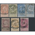 BELGIUM - 1893 10c to 1Fr King Leopold II short set of 6, used – Michel # 53-58