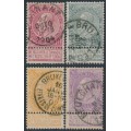 BELGIUM - 1897 10c to 2Fr King Leopold II set of 4, used – Michel # 67-70