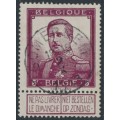 BELGIUM - 1912 5Fr purple-brown King Albert I with tab, used – Michel # 99