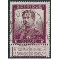 BELGIUM - 1912 5Fr purple-brown King Albert I with tab, used – Michel # 99