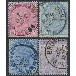 BELGIUM - 1883 10c to 50c King Leopold II set of 4, used – Michel # 35-38