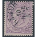 BELGIUM - 1886 2Fr violet on pale lilac King Leopold II, used – Michel # 47