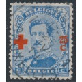 BELGIUM - 1918 25c+25c blue King Albert I Red Cross overprint, used – Michel # 135