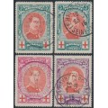 BELGIUM - 1915 Red Cross set of 3, used – Michel # 110-112