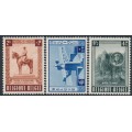 BELGIUM - 1954 King Albert I Memorial set of 3, MNH – Michel # 989-991