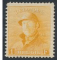 BELGIUM - 1919 1Fr orange King Albert I with helmet, MH – Michel # 155